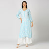 GAZALA MUL COTTON CHIKANKARI LONG KURTI