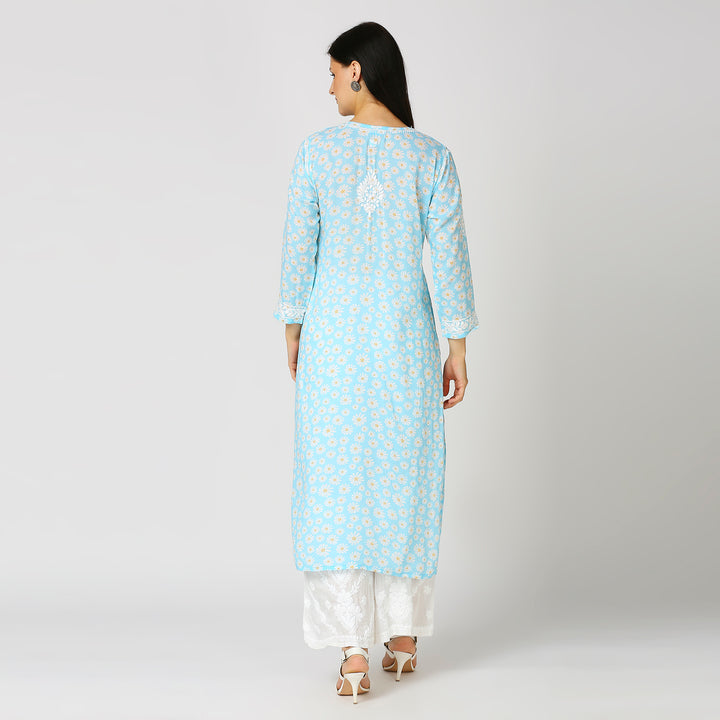 GAZALA MUL COTTON CHIKANKARI LONG KURTI