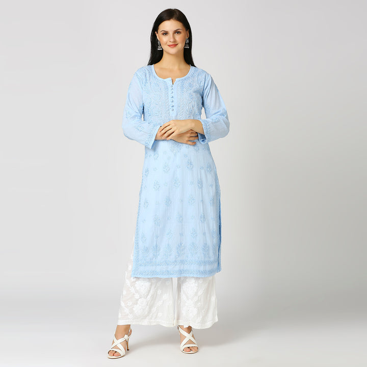 MAAHI DOBBY COTTON CHIKANKARI KURTI