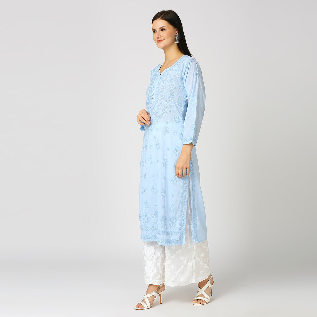 MAAHI DOBBY COTTON CHIKANKARI KURTI