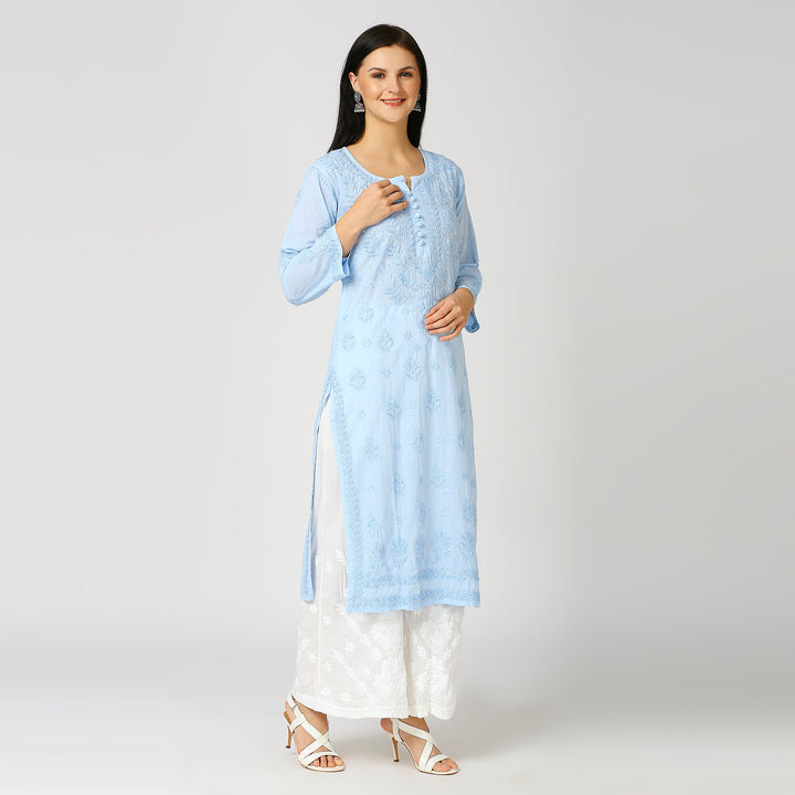 MAAHI DOBBY COTTON CHIKANKARI KURTI