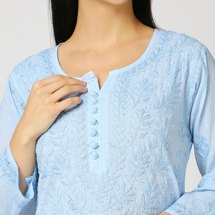 MAAHI DOBBY COTTON CHIKANKARI KURTI