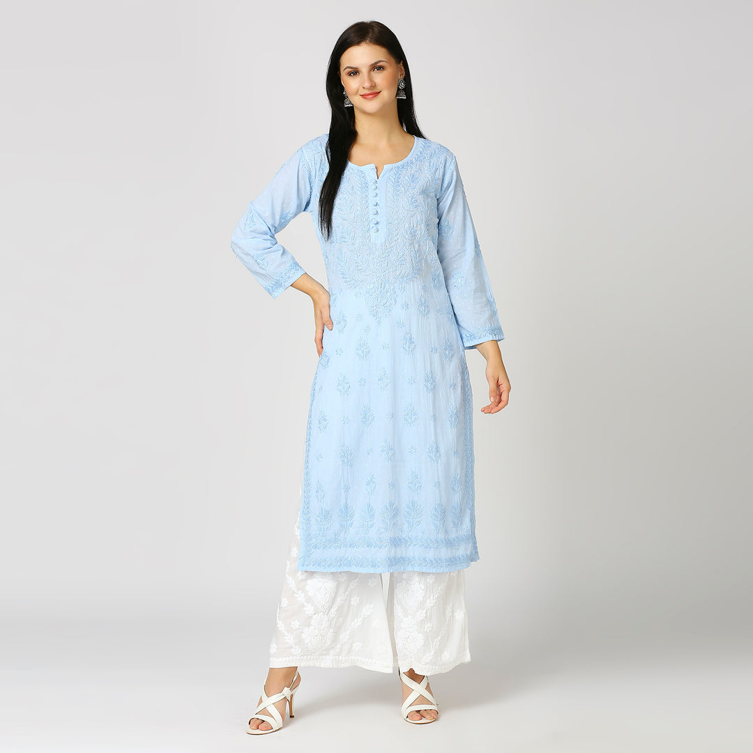 MAAHI DOBBY COTTON CHIKANKARI KURTI