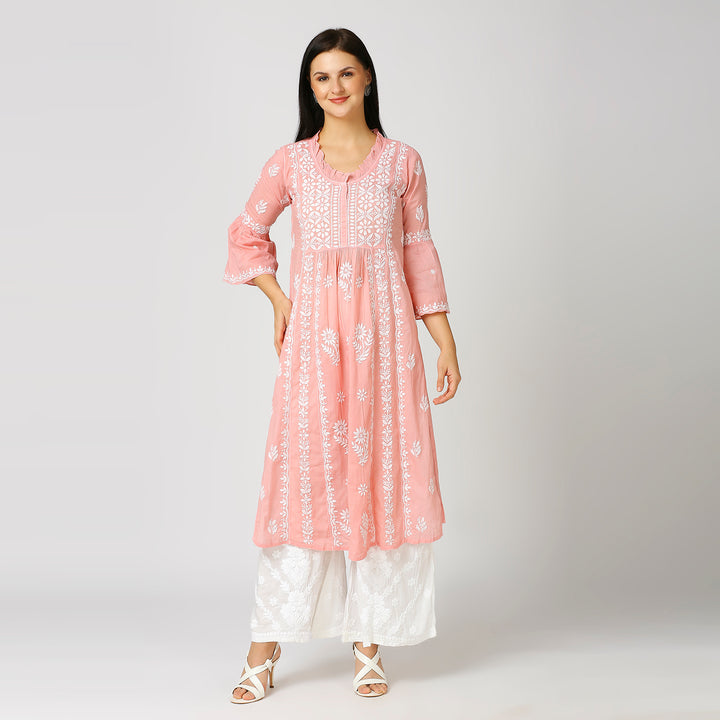 FARIA MUL COTTON CHIKANKARI NYRA KURTI