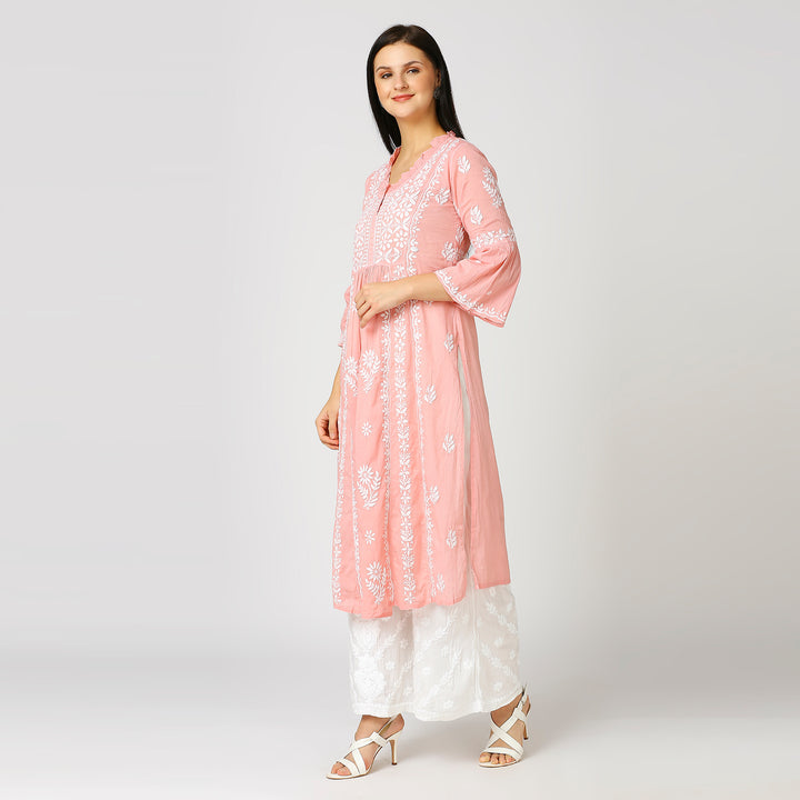 FARIA MUL COTTON CHIKANKARI NYRA KURTI