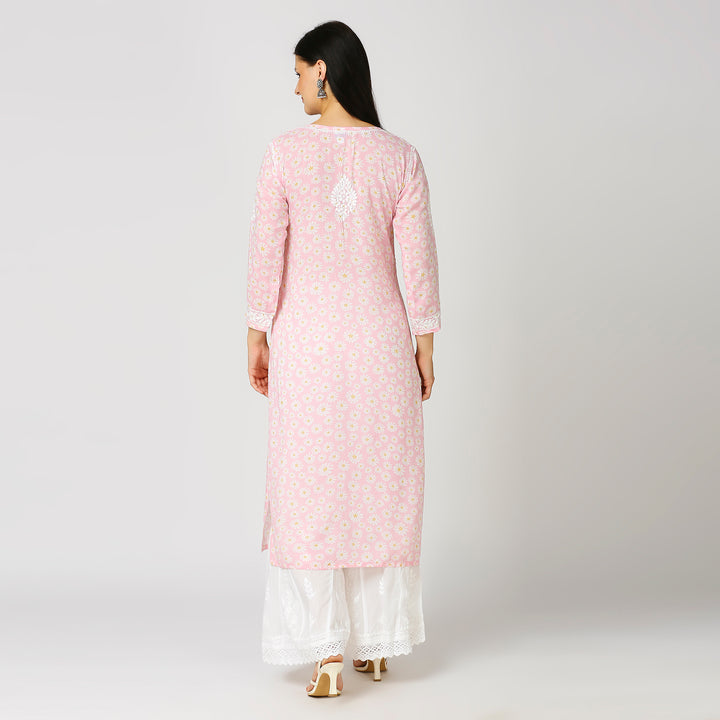 GAZALA MUL COTTON CHIKANKARI LONG KURTI