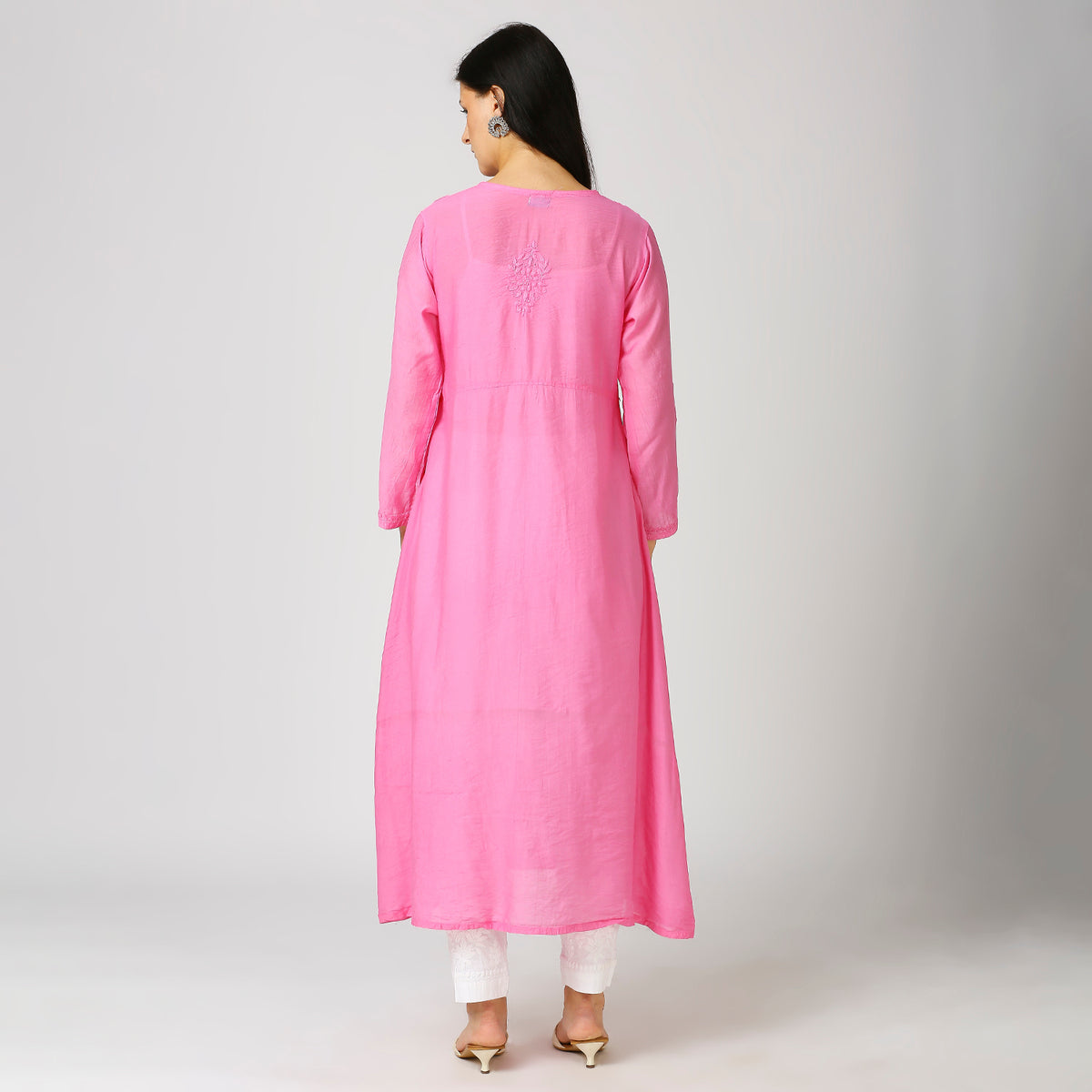 Ablah Chanderi Chikankari Angarkha