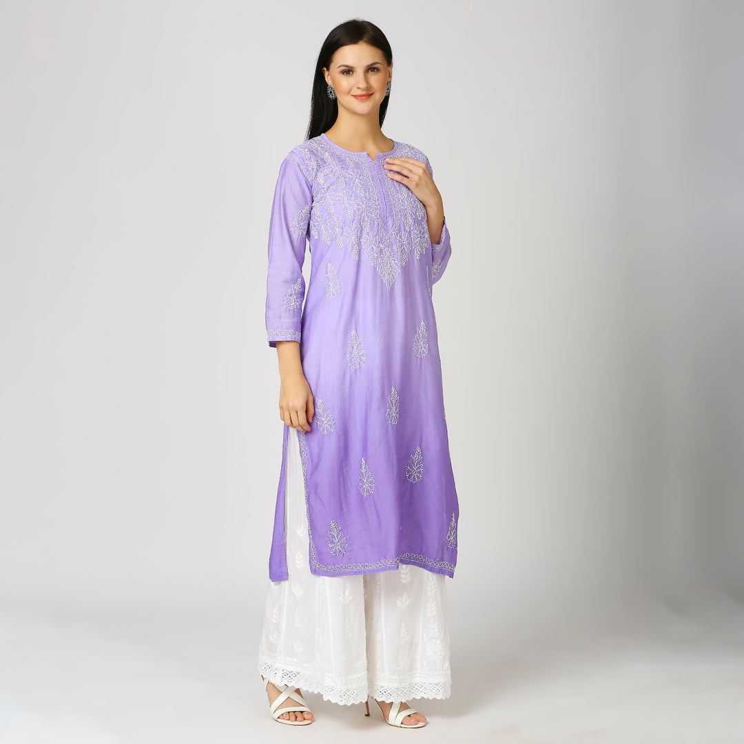 MAHEK CHANDERI CHIKANKARI KURTI