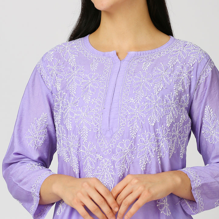 MAHEK CHANDERI CHIKANKARI KURTI