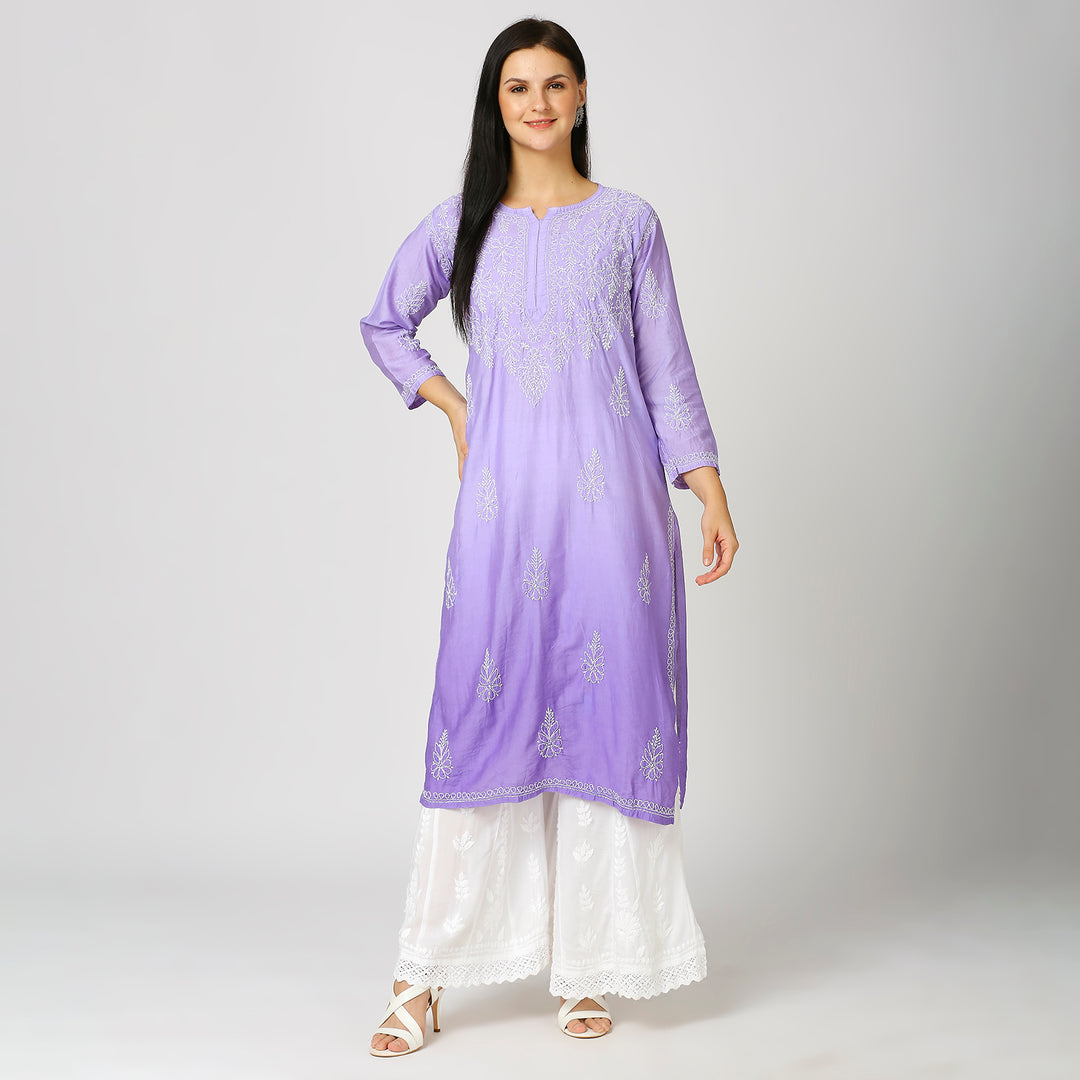 MAHEK CHANDERI CHIKANKARI KURTI