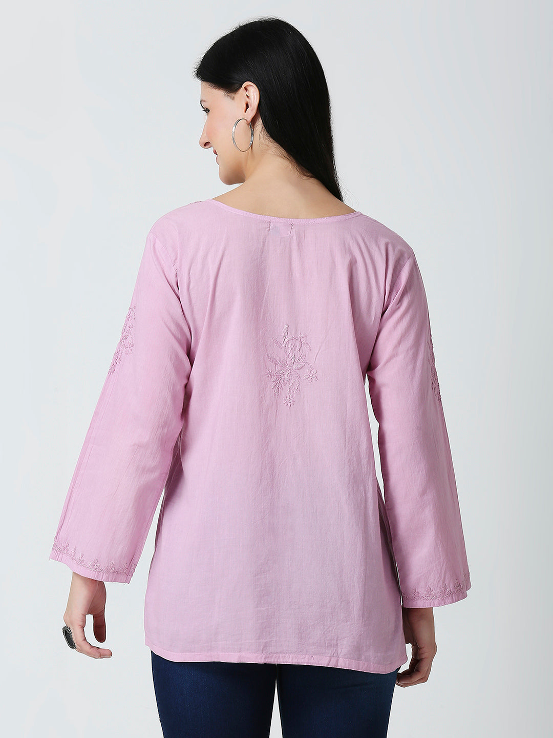 COTTON CHIKANKARI SHORT SHIRT