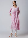 SANA MUSLIN CHIKANKARI ANGARKHA LONG KURTI