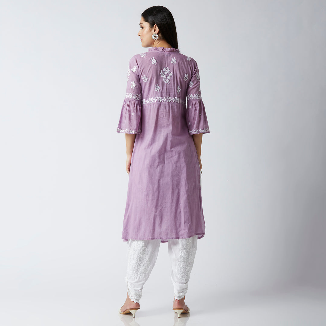 FARIA MUL COTTON CHIKANKARI NYRA KURTI