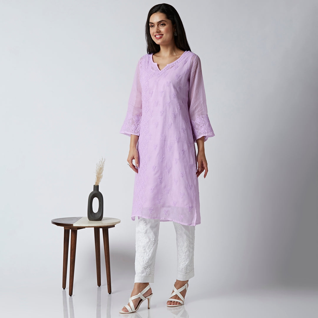 NAJMA KOTA DORIYA CHIKANKARI LONG KURTI