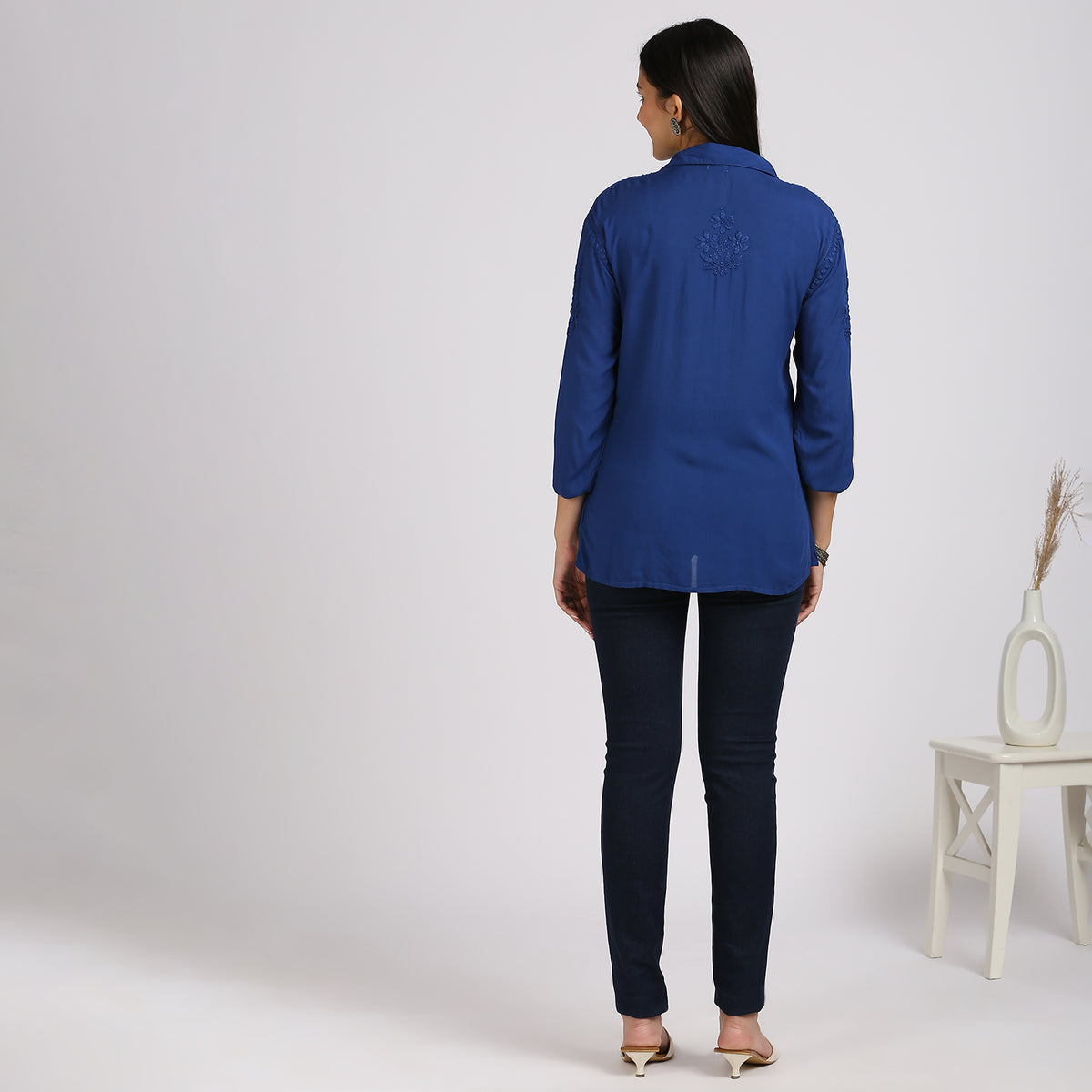 Jade Modal Chikankari Shirt