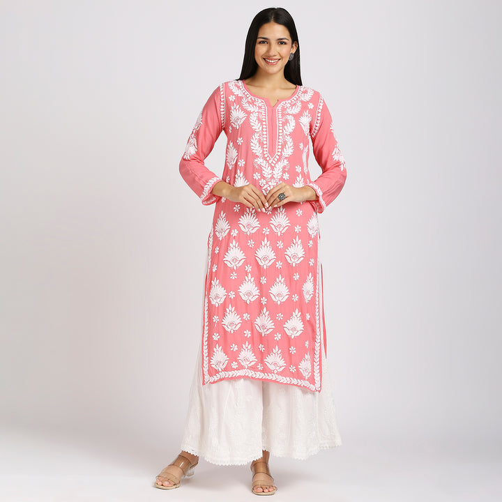 NABILA MODAL CHIKANKARI LONG KURTI