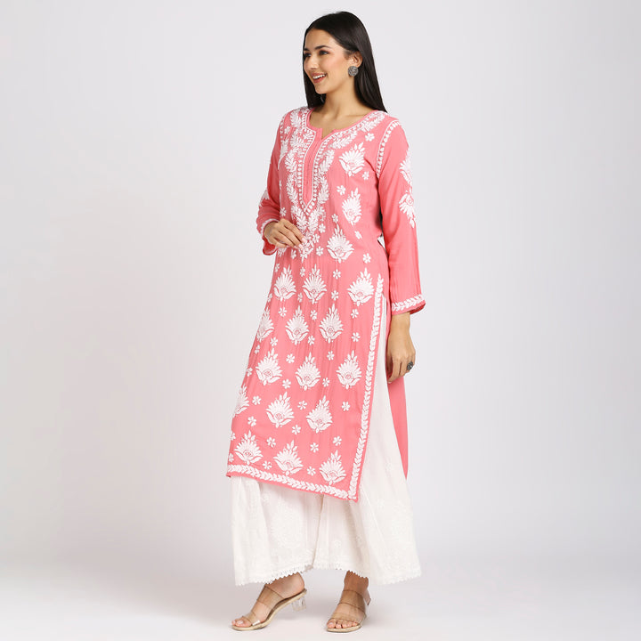 NABILA MODAL CHIKANKARI LONG KURTI