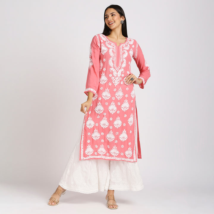 NABILA MODAL CHIKANKARI LONG KURTI