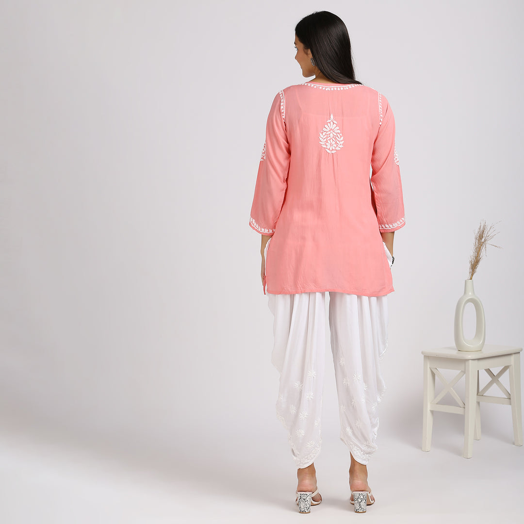 ZENIA MODAL CHIKANKARI  SHORT KURTI