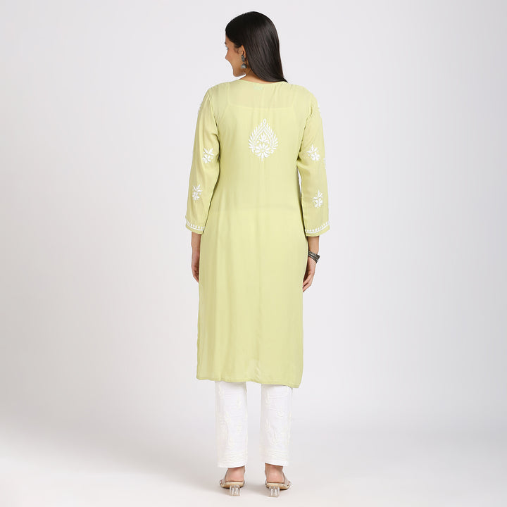 REHANA MODAL CHIKANKARI LONG KURTI