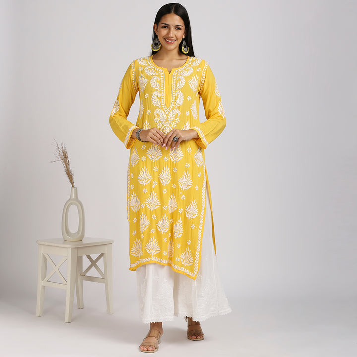 NABILA MODAL CHIKANKARI LONG KURTI