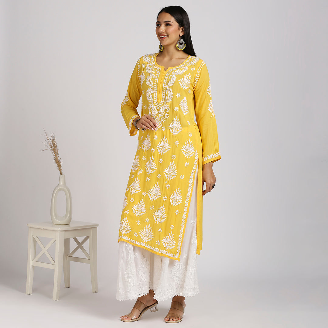 NABILA MODAL CHIKANKARI LONG KURTI