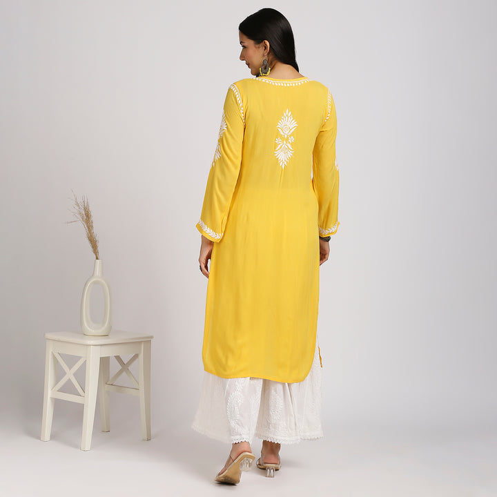 NABILA MODAL CHIKANKARI LONG KURTI