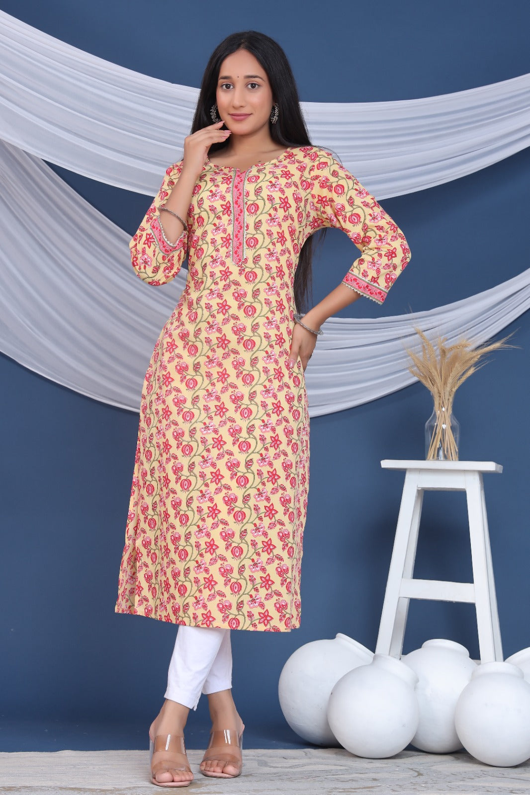 URVI COTTON PRINTED LONG KURTI