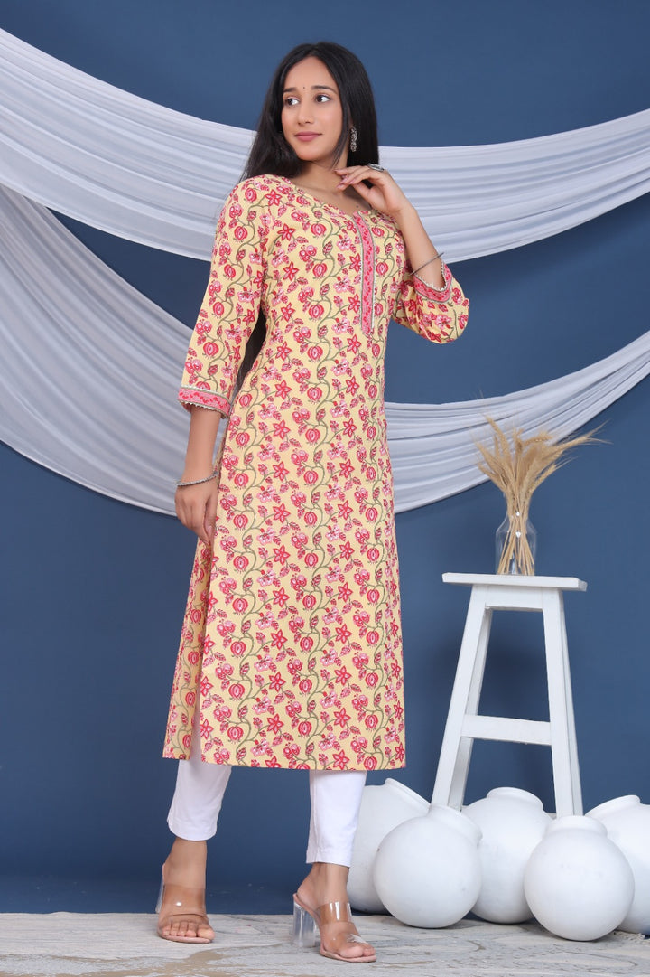 URVI COTTON PRINTED LONG KURTI