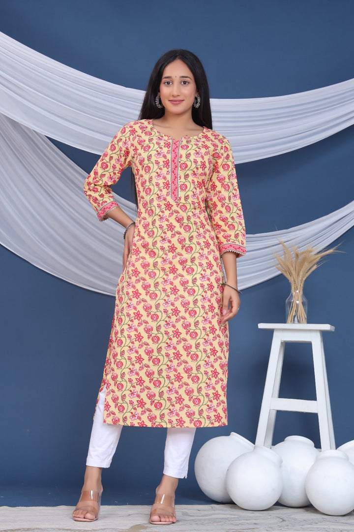 URVI COTTON PRINTED LONG KURTI