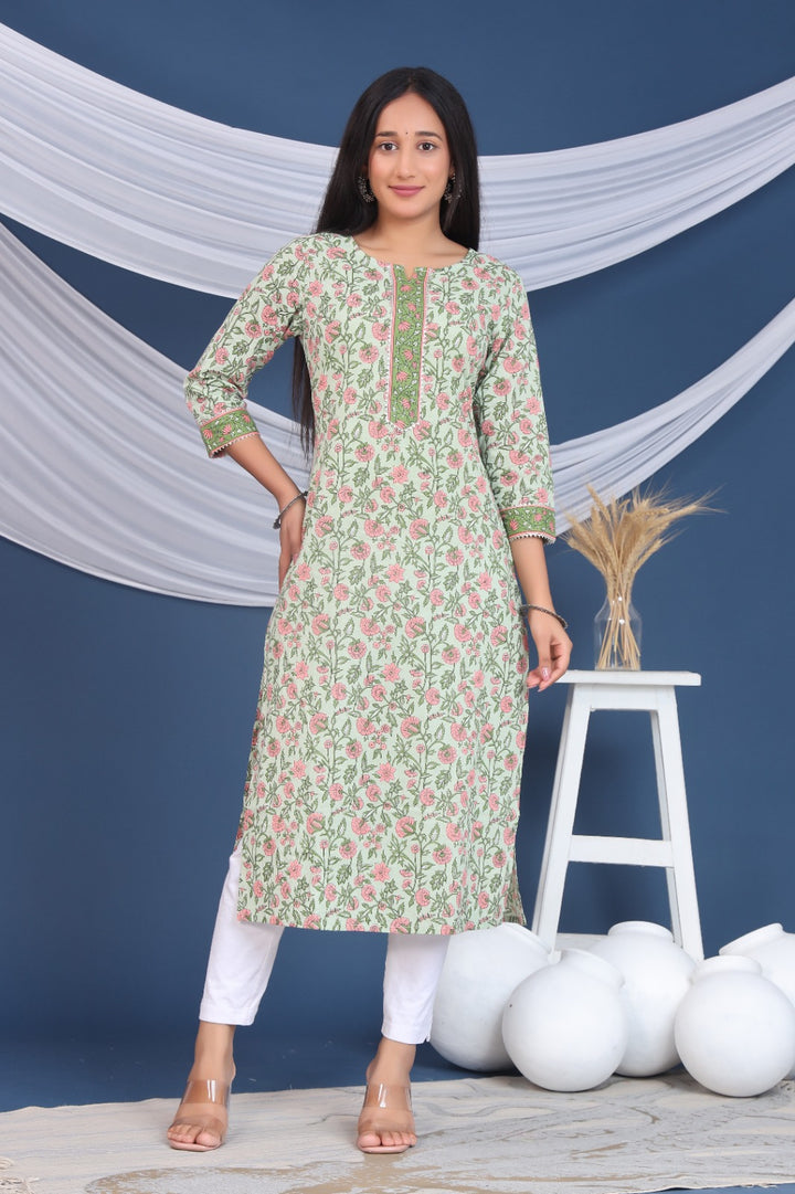 RIVA COTTON PRINTED LONG KURTI