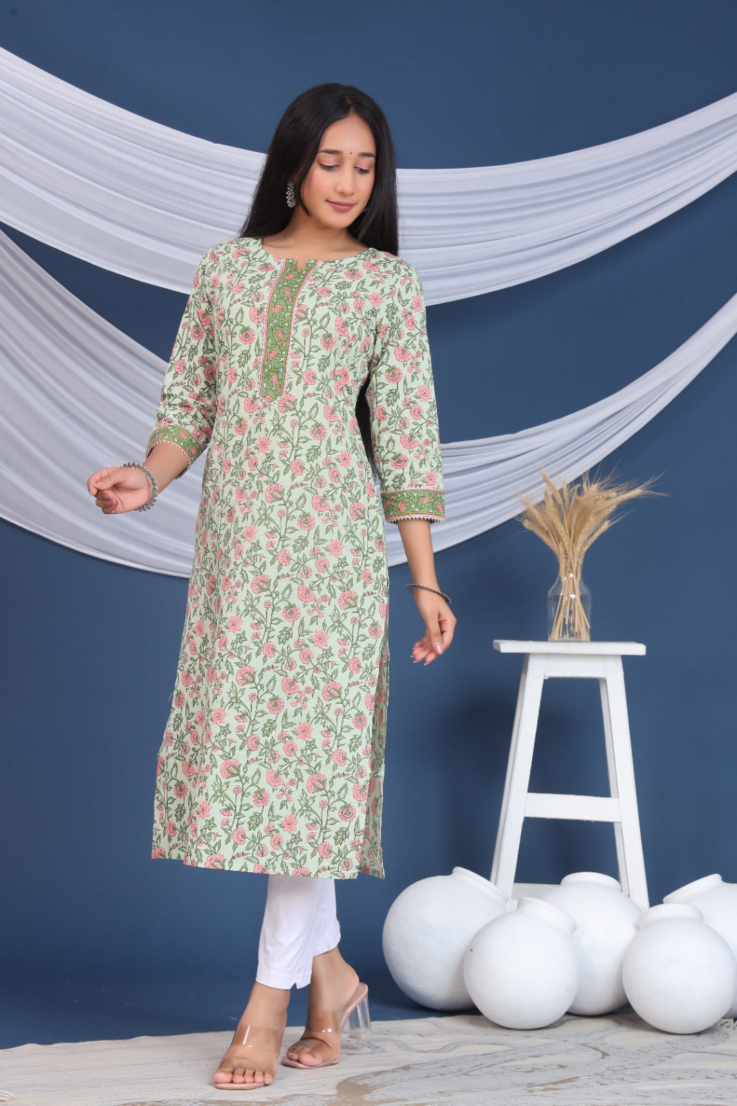 RIVA COTTON PRINTED LONG KURTI