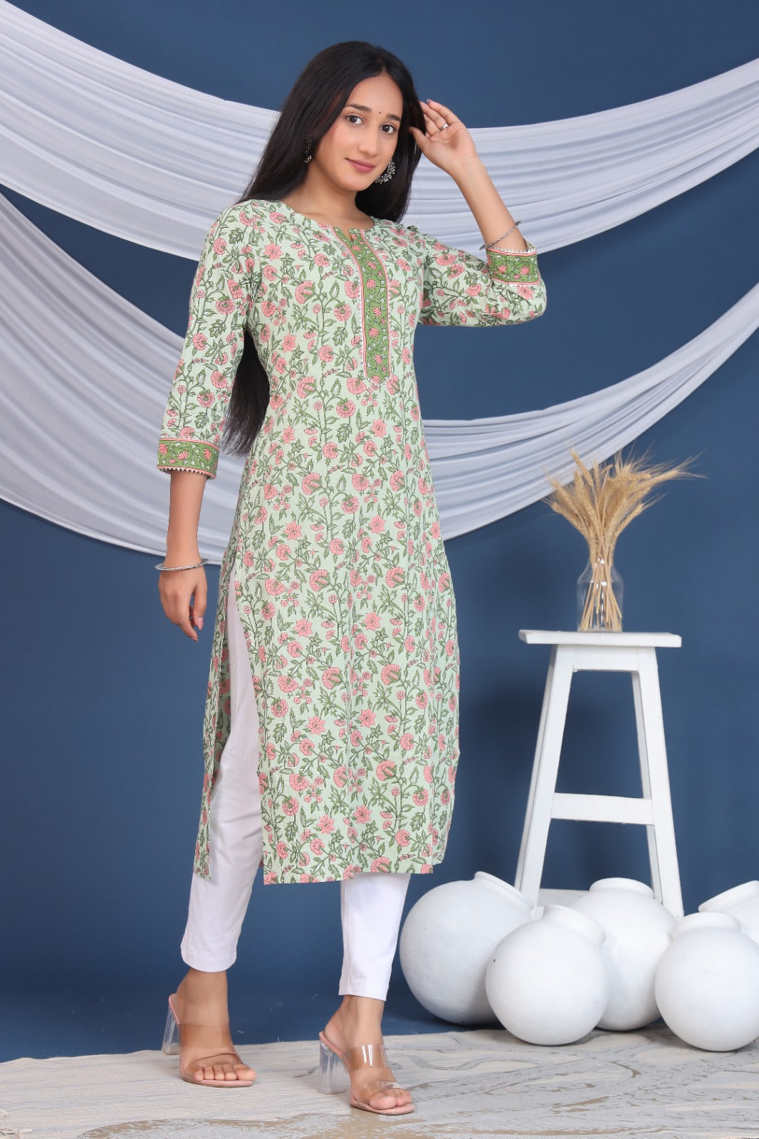 RIVA COTTON PRINTED LONG KURTI