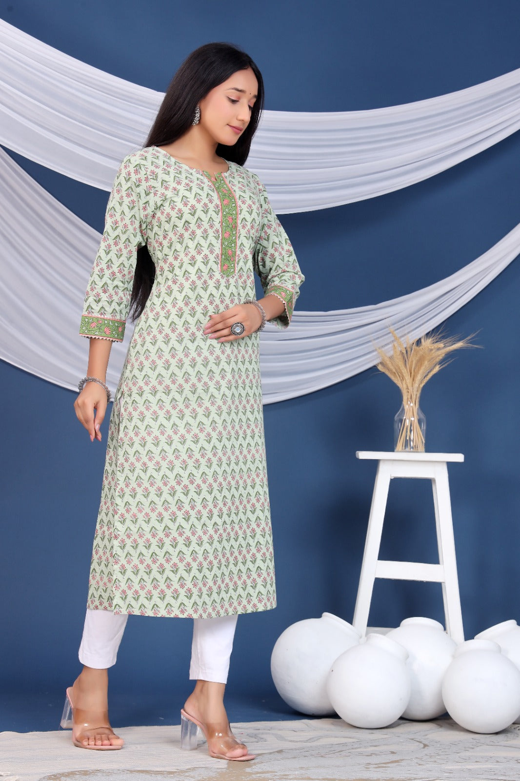 RIVA COTTON PRINTED LONG KURTI