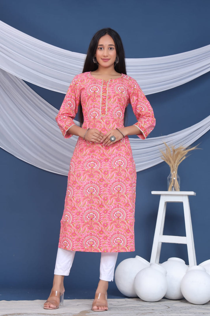 MAHI COTTON PRINTED LONG KURTI