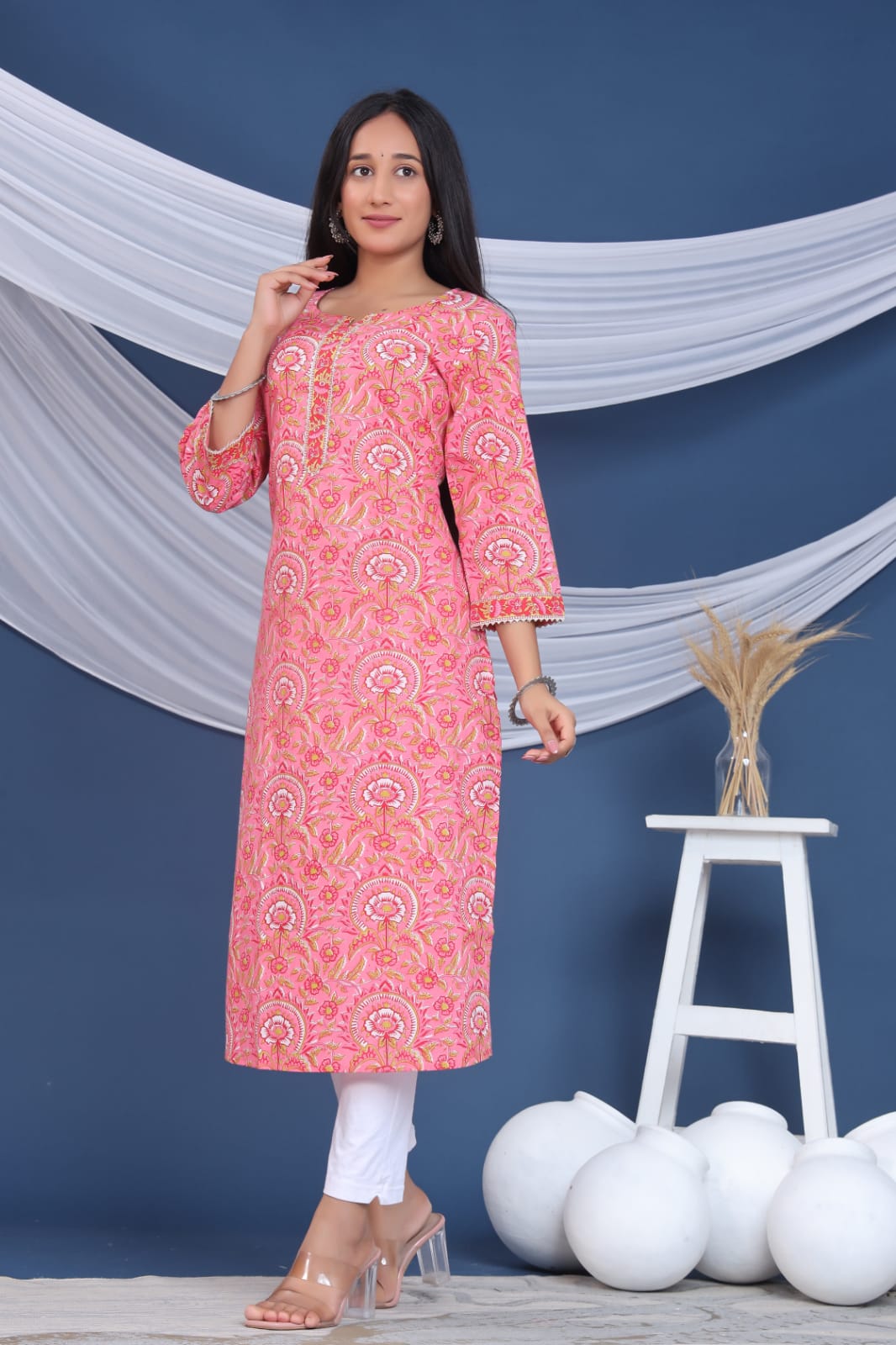 MAHI COTTON PRINTED LONG KURTI