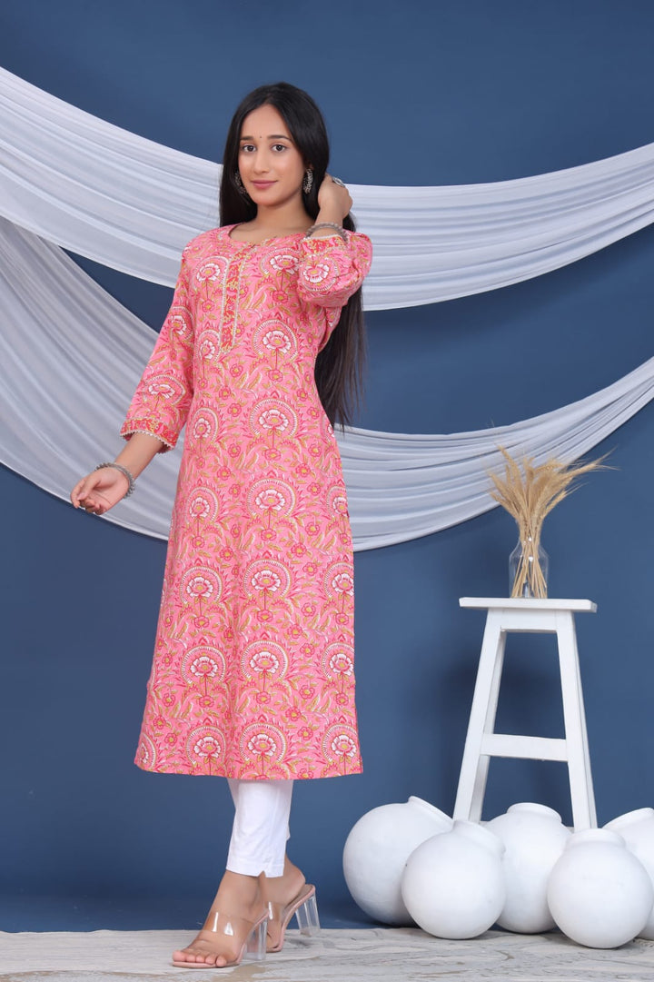 MAHI COTTON PRINTED LONG KURTI