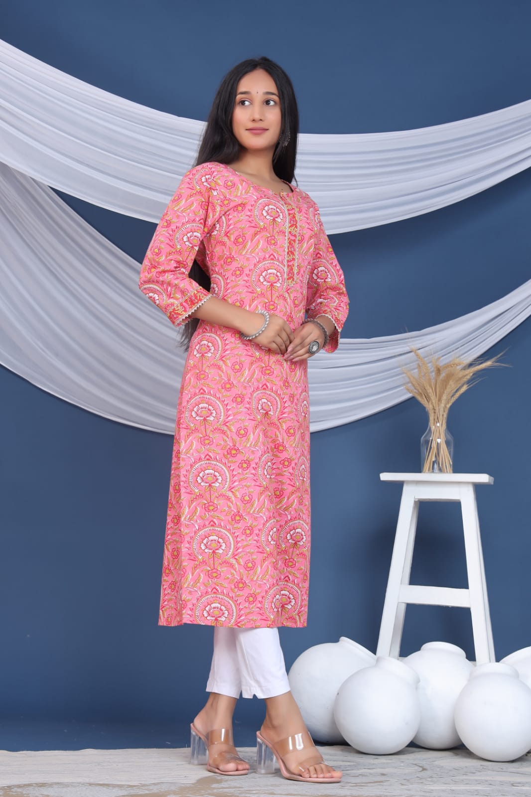 MAHI COTTON PRINTED LONG KURTI