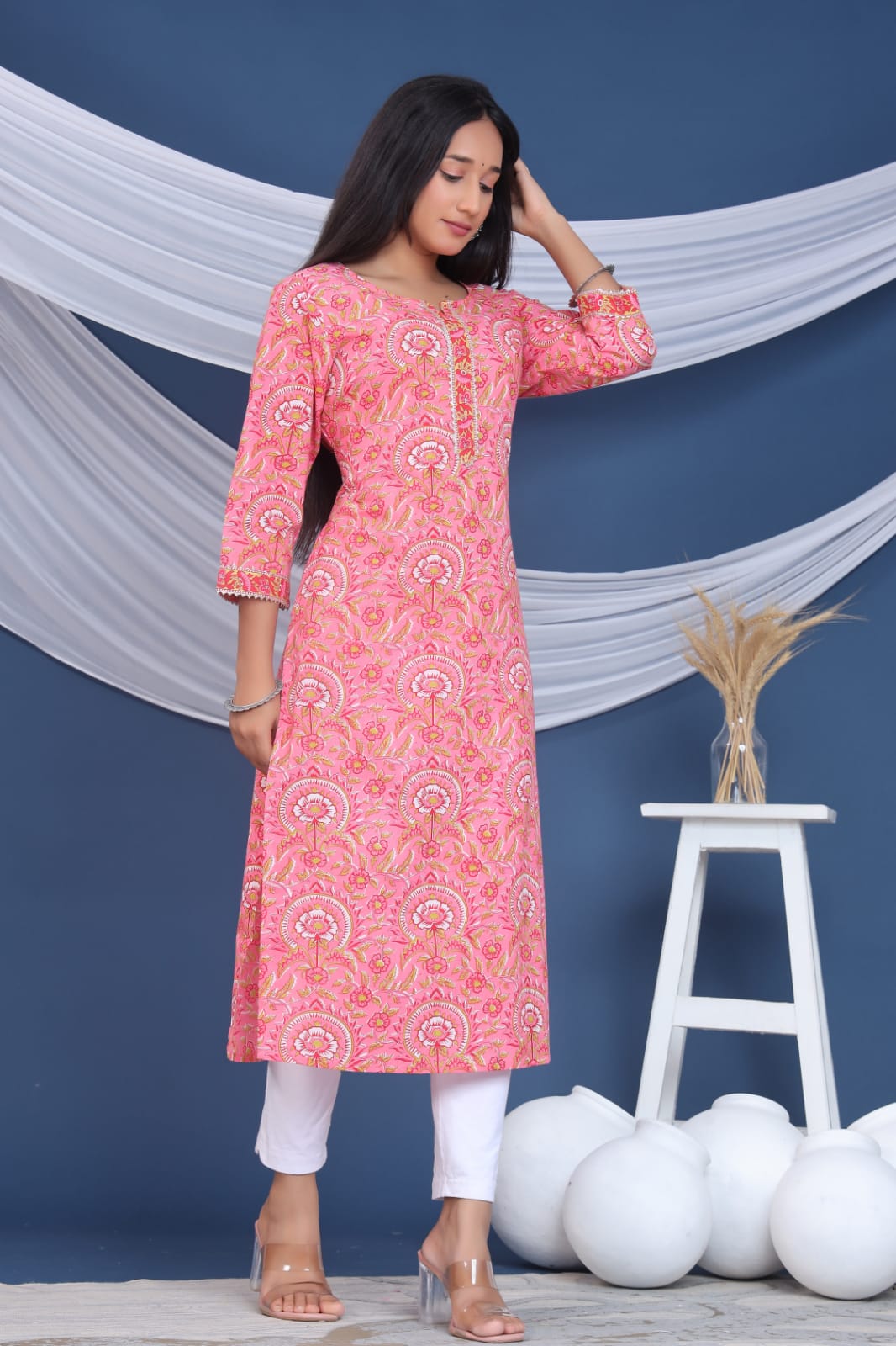 MAHI COTTON PRINTED LONG KURTI