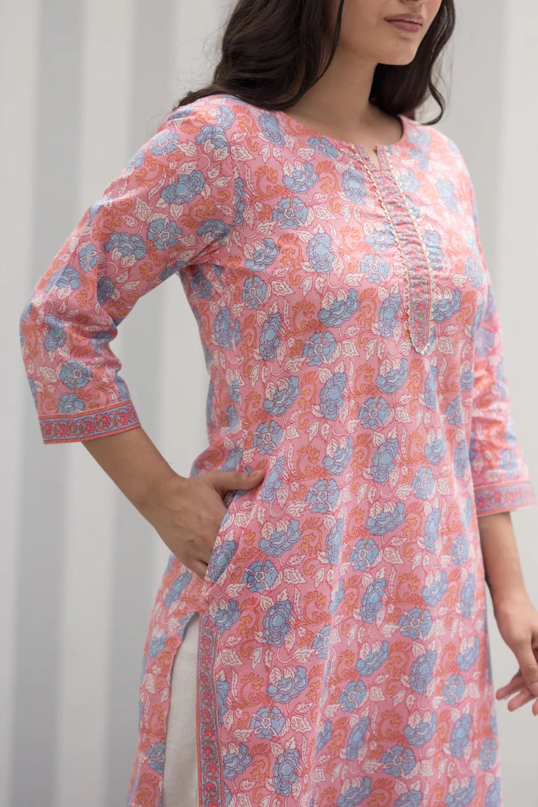 KAAMYA COTTON PRINTED LONG KURTI