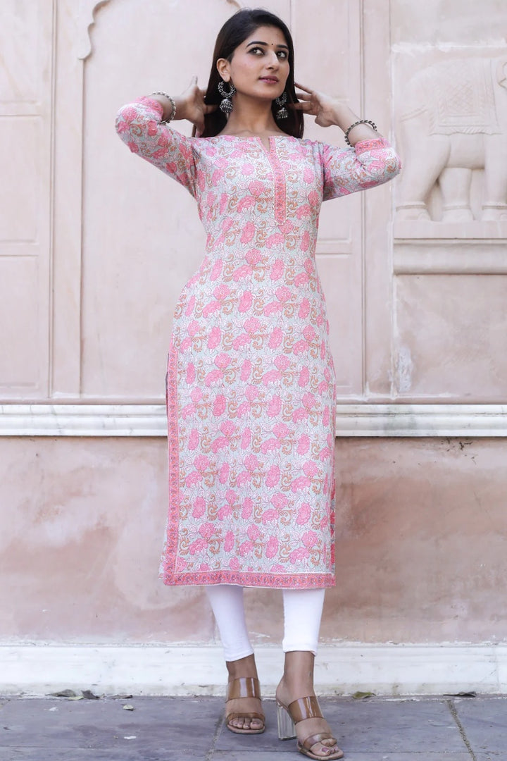 SHREYA COTTON PRINTED LONG KURTI