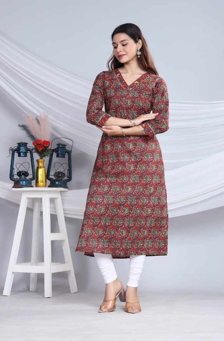 MUGDHA COTTON PRINTED LONG KURTI