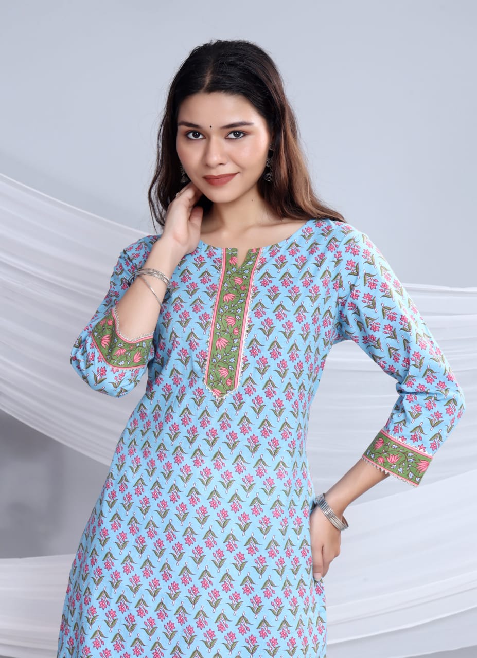 MAANYA COTTON PRINTED LONG KURTI