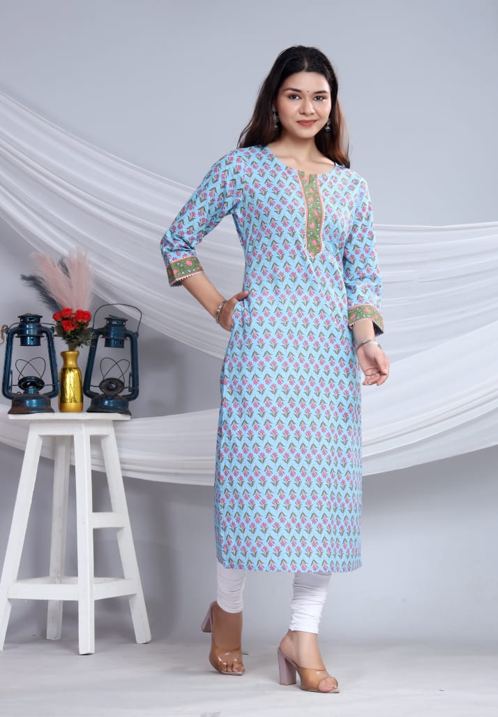 MAANYA COTTON PRINTED LONG KURTI