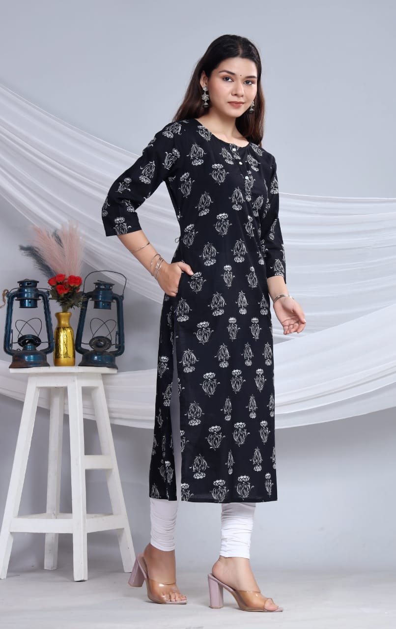 MAHIKA COTTON PRINTED LONG KURTI