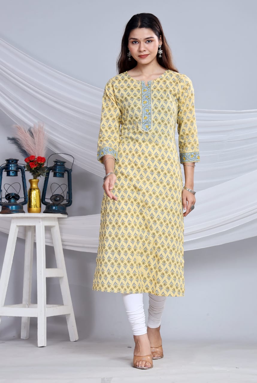 NEERJA COTTON PRINTED LONG KURTI