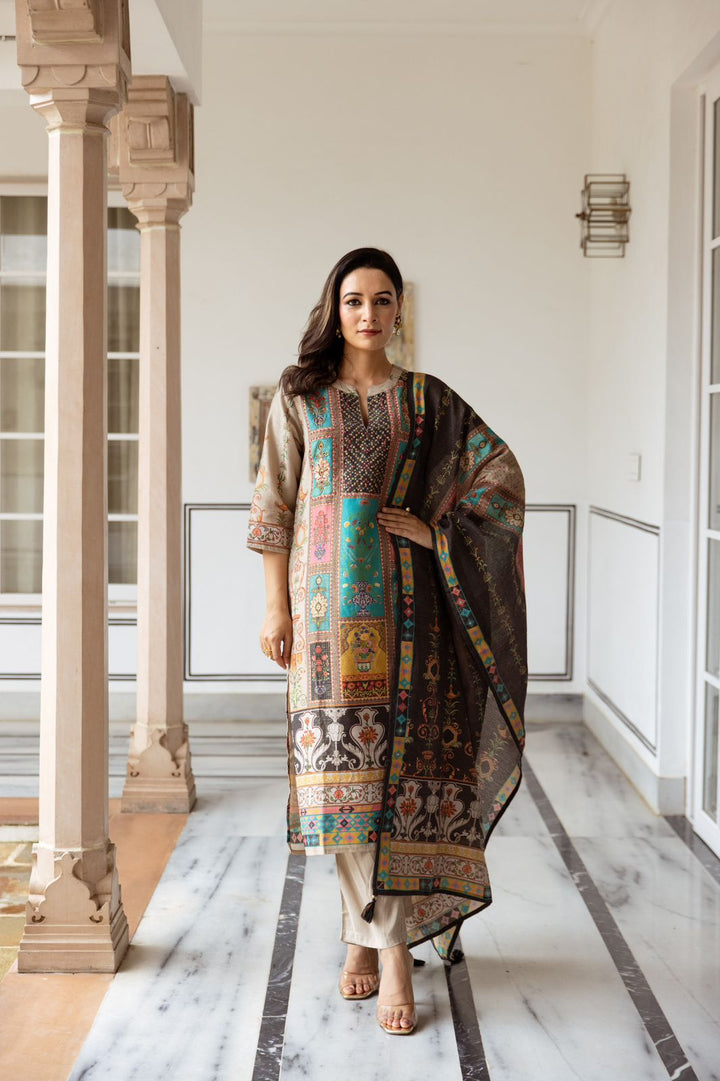 ISHANVI MUSLIN DRESS WITH DUPATTA