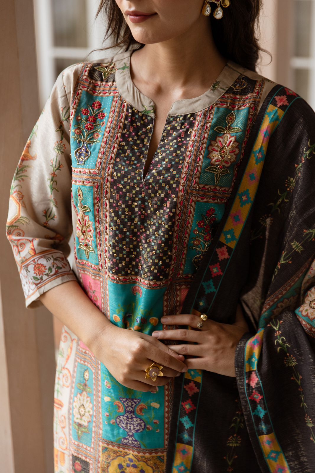 ISHANVI MUSLIN DRESS WITH DUPATTA