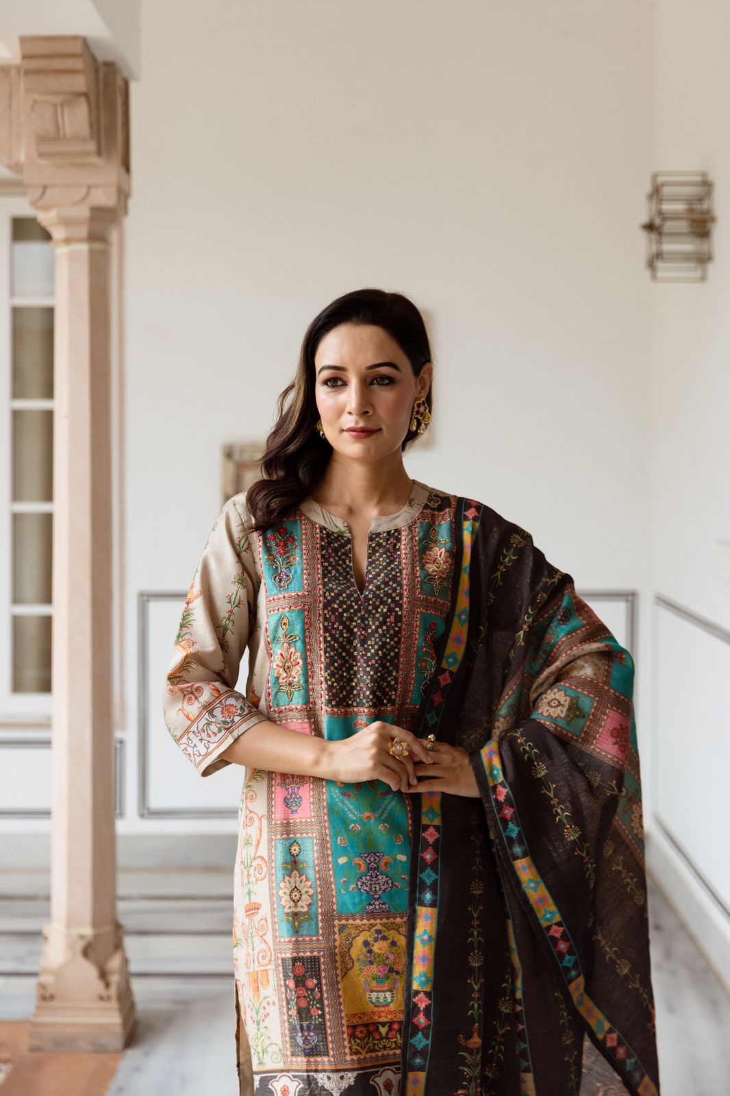 ISHANVI MUSLIN DRESS WITH DUPATTA