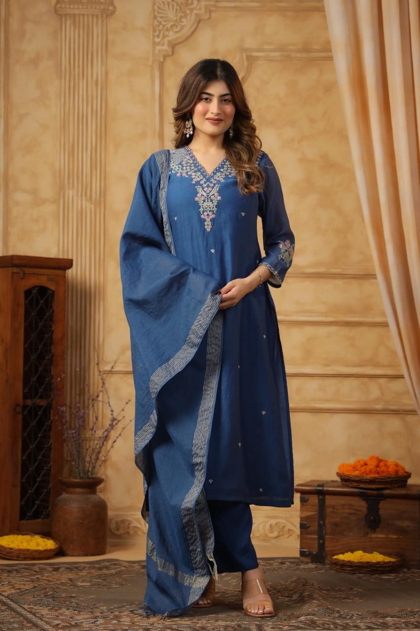 AKSHI MUSLIN DRESS WITH DUPATTA